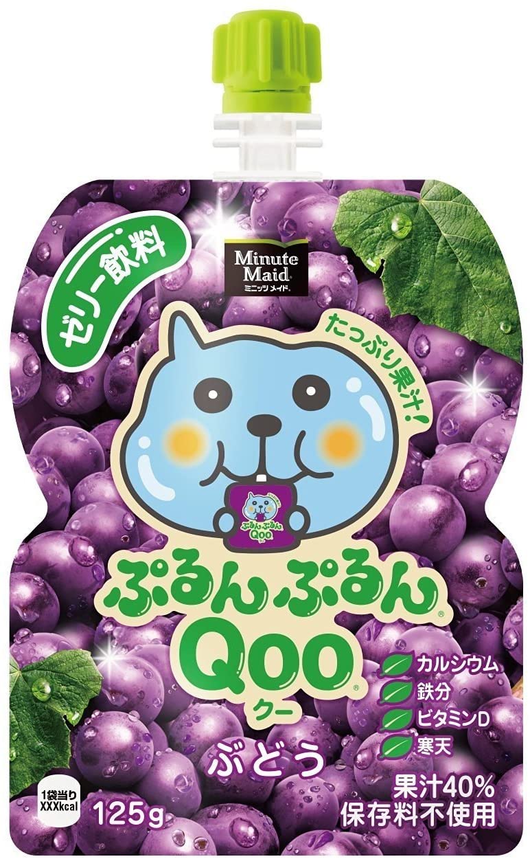 Qooぷるんぷるんゼリー　タフグミ　お菓子　格安　詰め合わせ ぷるんぷるんQoo 【3パックセット】ミニッツメイド クー ぶどう 125g