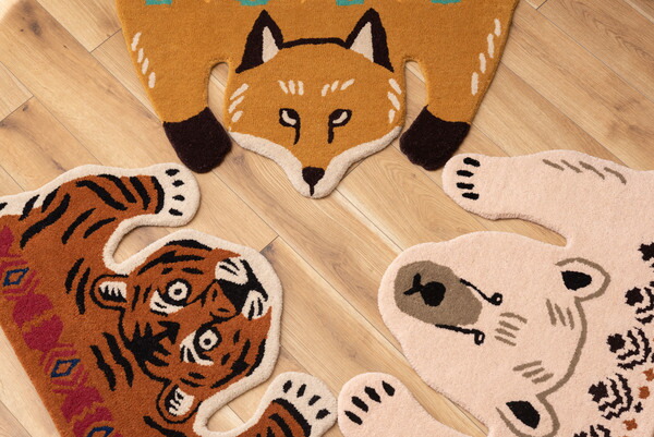 ラグマット アニマル 犬 ウルフ オオカミ カーペット コットン 輸入雑貨 ラグマット アニマル 犬 ウルフ オオカミ カーペット コットン 輸入