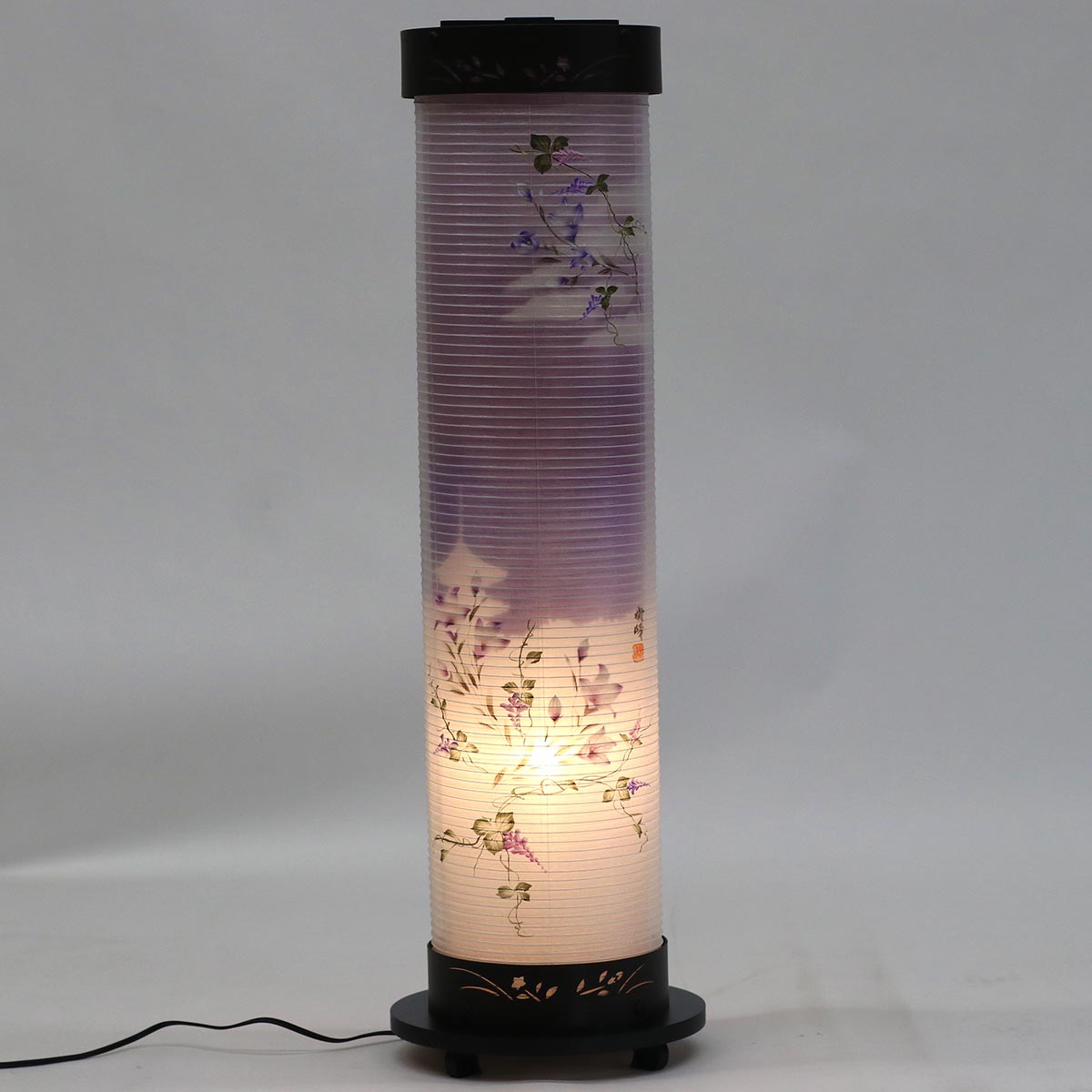 インテリア提灯 盆提灯 岐阜提灯 新盆 盆 提灯 インテリア 伸縮提灯日用品雑貨 文房具 手芸 現代風 初盆用 ちょうちん お盆 灯篭 盆灯篭 お供え 贈答 盆提灯 7号 新黒檀調 伸縮提灯 絹二重 京城 桔梗 硬質ボール材 ワンタッチ伸縮 j z絹 二重 電気コード式 現代風