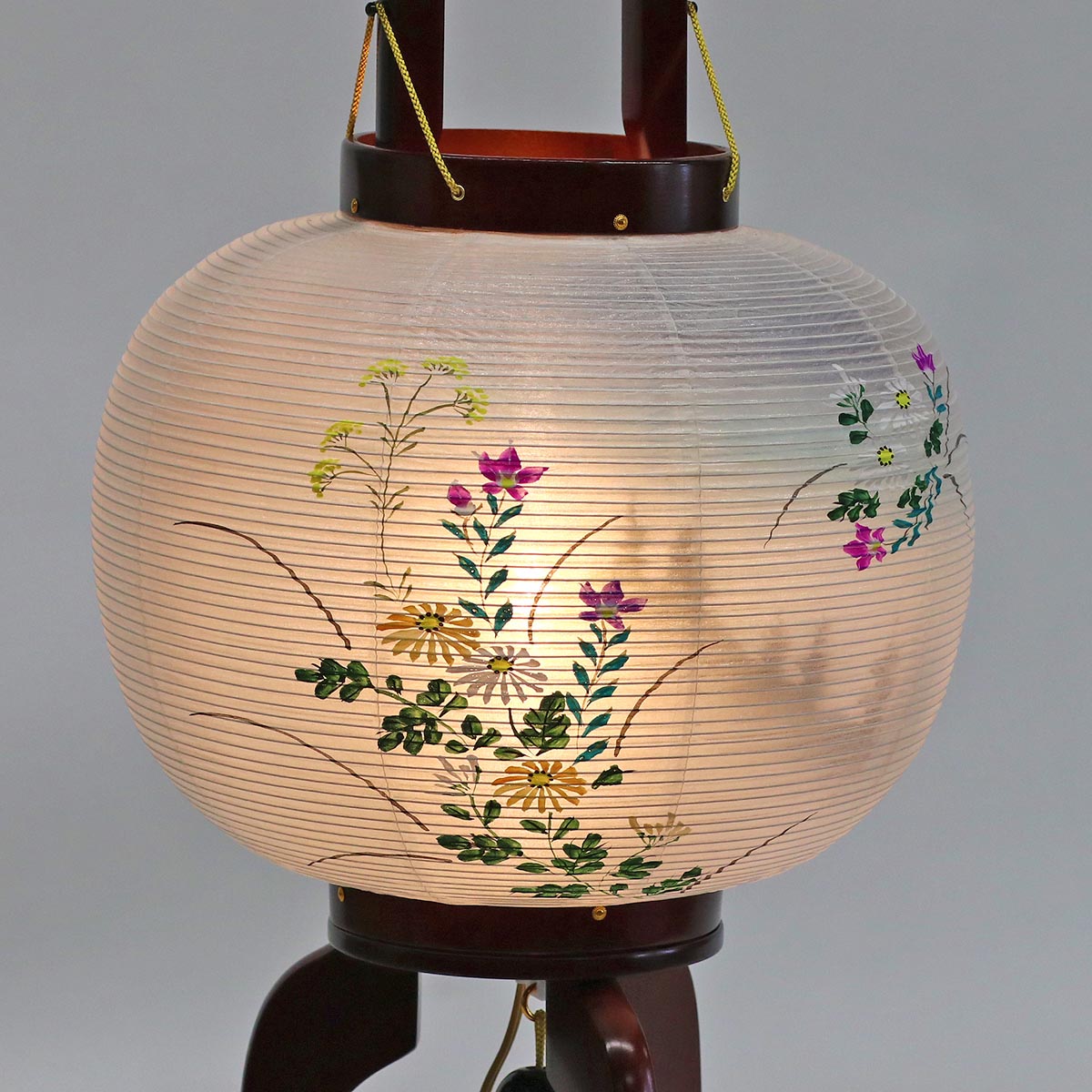盆提灯 一尺号 桜調 絹二重 絵入 on No10絹 二重 電気コード式 置き型 置き提灯 行灯 行燈 Rvcconst Com