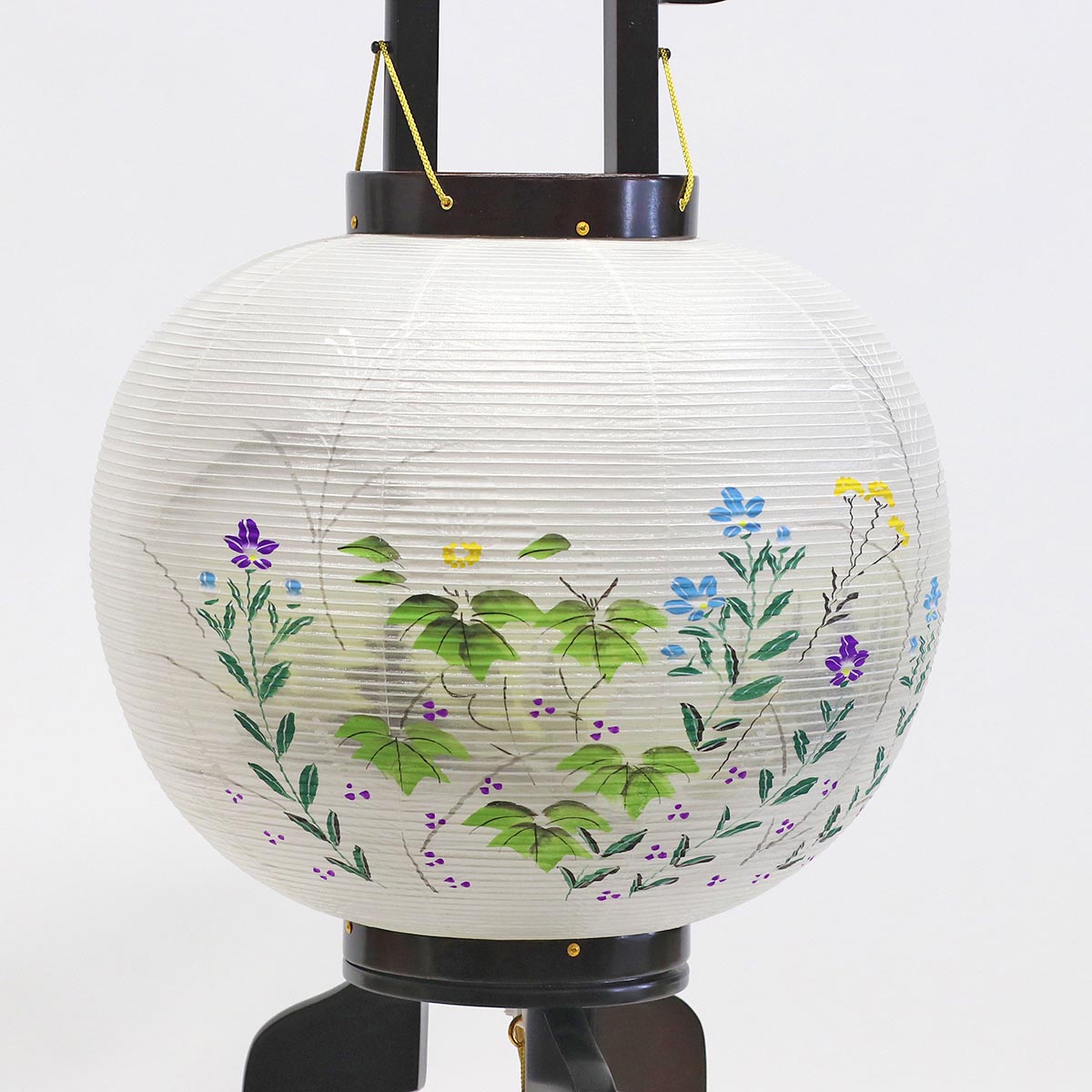 盆提灯 尺一号 黒檀調 絹二重 絵入 on No22絹 二重 電気コード式 置き型 置き提灯 行灯 行燈 Rvcconst Com