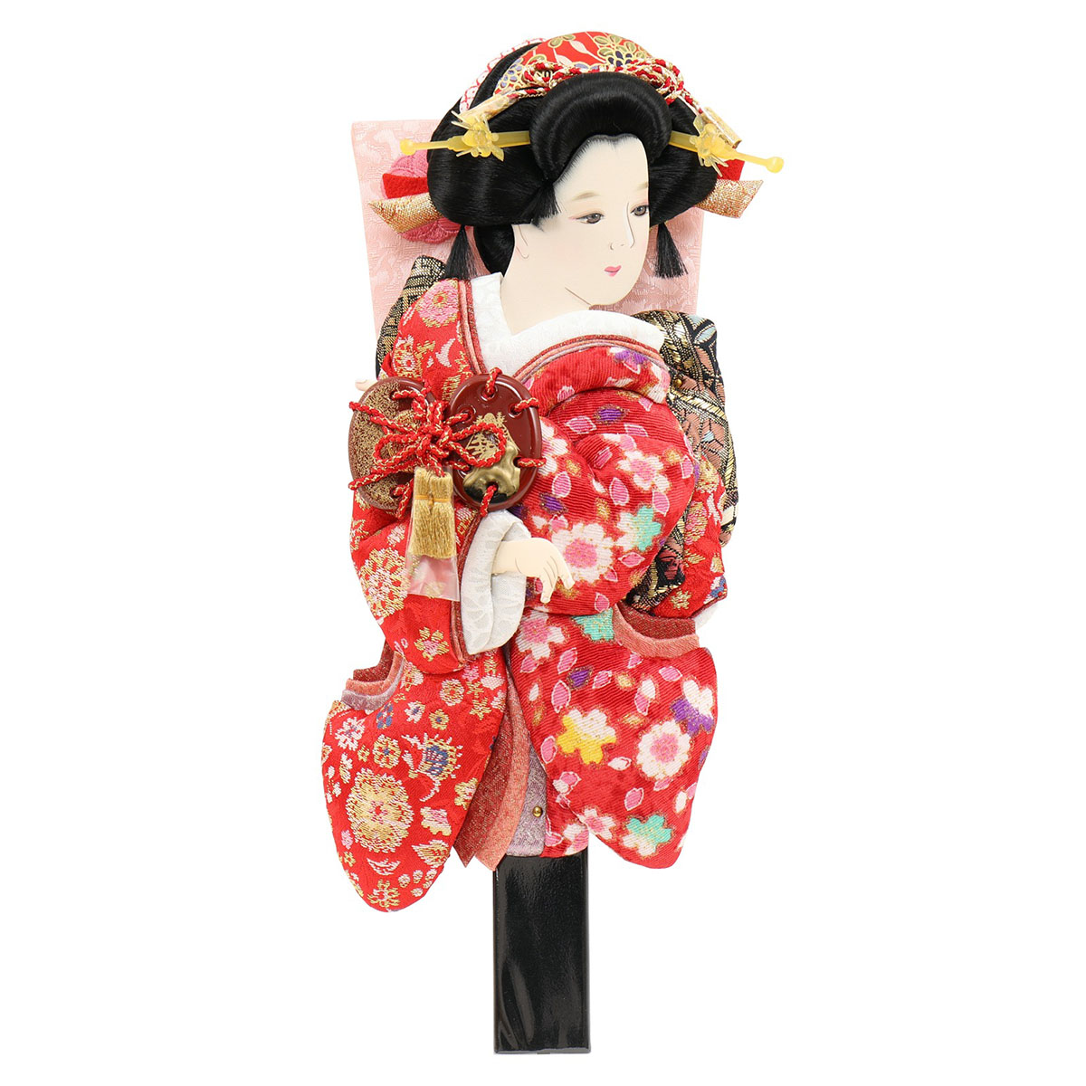 羽子板 初正月 羽子板のみ 9号 姫振袖 鼓 金襴/縮緬押絵羽子板 HGF-1027-09-168 <br>おしゃれ インテリア かわいい 初節句 女の子 お正月飾り ミニサイズ 羽子板単品 ケース別売り 羽子板のみ 押絵羽子板