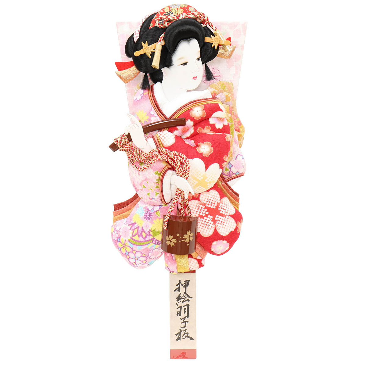 羽子板 初正月 羽子板のみ 13号 姫振袖 汐汲 縮緬/綿押絵羽子板 HGF-1027-13-494 <br>おしゃれ インテリア かわいい 初節句 女の子 お正月飾り 羽子板単品 ケース別売り 羽子板のみ 押絵羽子板