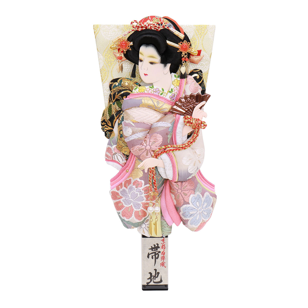 羽子板 初正月 羽子板のみ 10号 正絹帯地振袖 道成寺 京都西陣織正絹帯地押絵羽子板 HGF-1011-10-912 <br>おしゃれ インテリア かわいい 初節句 女の子 お正月飾り ミニサイズ 羽子板単品 ケース別売り 羽子板のみ 押絵羽子板