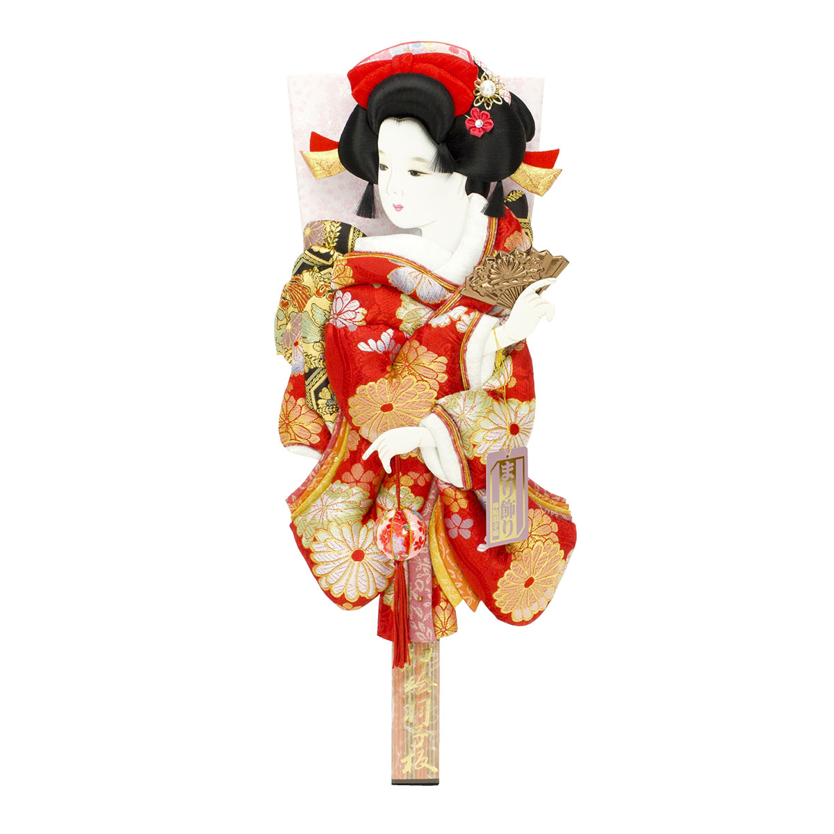 羽子板 初正月 羽子板のみ 15号 花小町振袖 まり飾り 金襴押絵羽子板 HGF-1011-15-865 <br>おしゃれ インテリア かわいい 初節句 女の子 お正月飾り 羽子板単品 ケース別売り 羽子板のみ 押絵羽子板