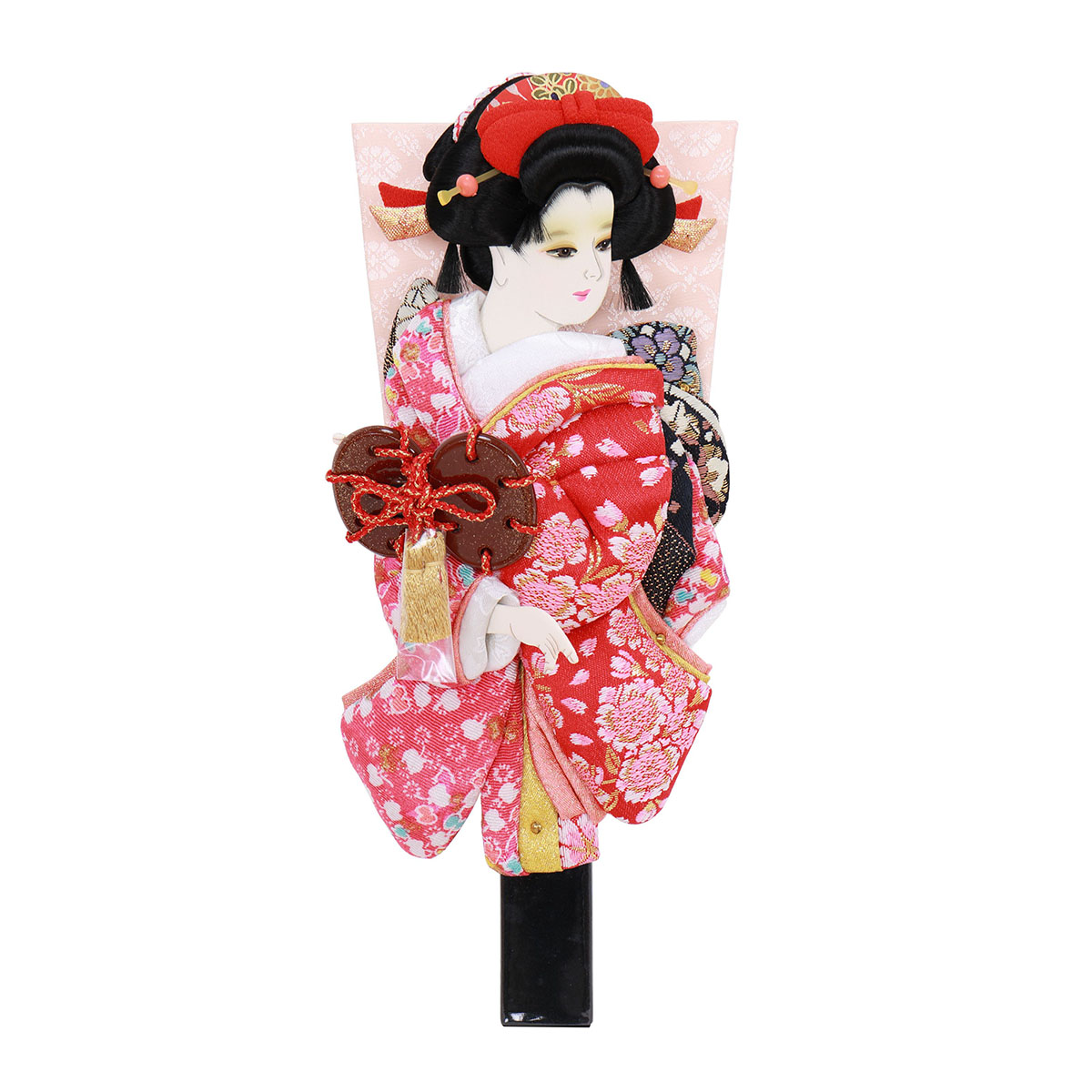 羽子板 初正月 羽子板のみ 8号 姫振袖 鼓 金襴/縮緬押絵羽子板 HGF-1027-08-518 <br>おしゃれ インテリア かわいい 初節句 女の子 お正月飾り ミニサイズ 羽子板単品 ケース別売り 羽子板のみ 押絵羽子板