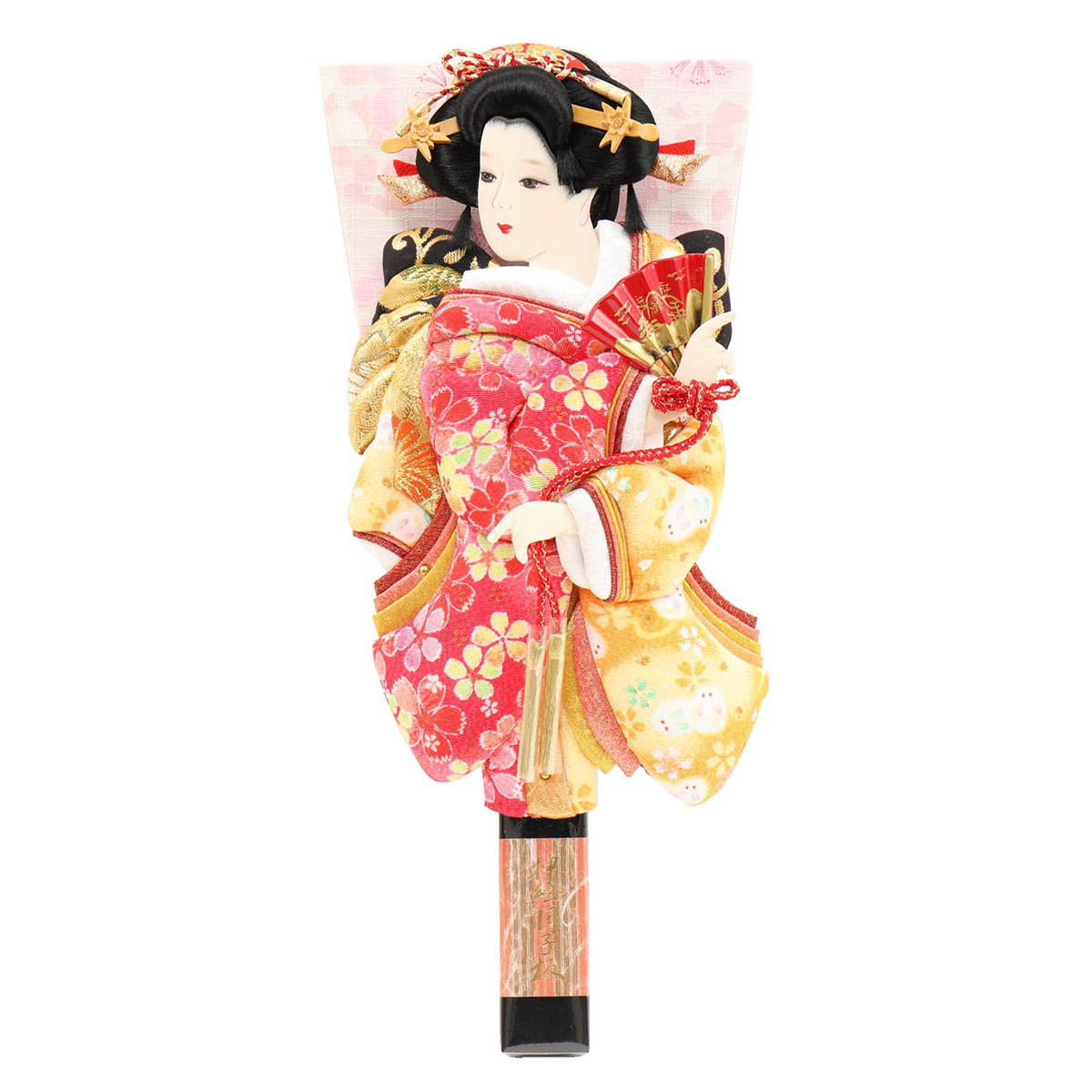 羽子板 初正月 羽子板のみ 10号 姫振袖 道成寺 縮緬押絵羽子板 HGF-1027-10-252 <br>おしゃれ インテリア かわいい 初節句 女の子 お正月飾り ミニサイズ 羽子板単品 ケース別売り 羽子板のみ 押絵羽子板