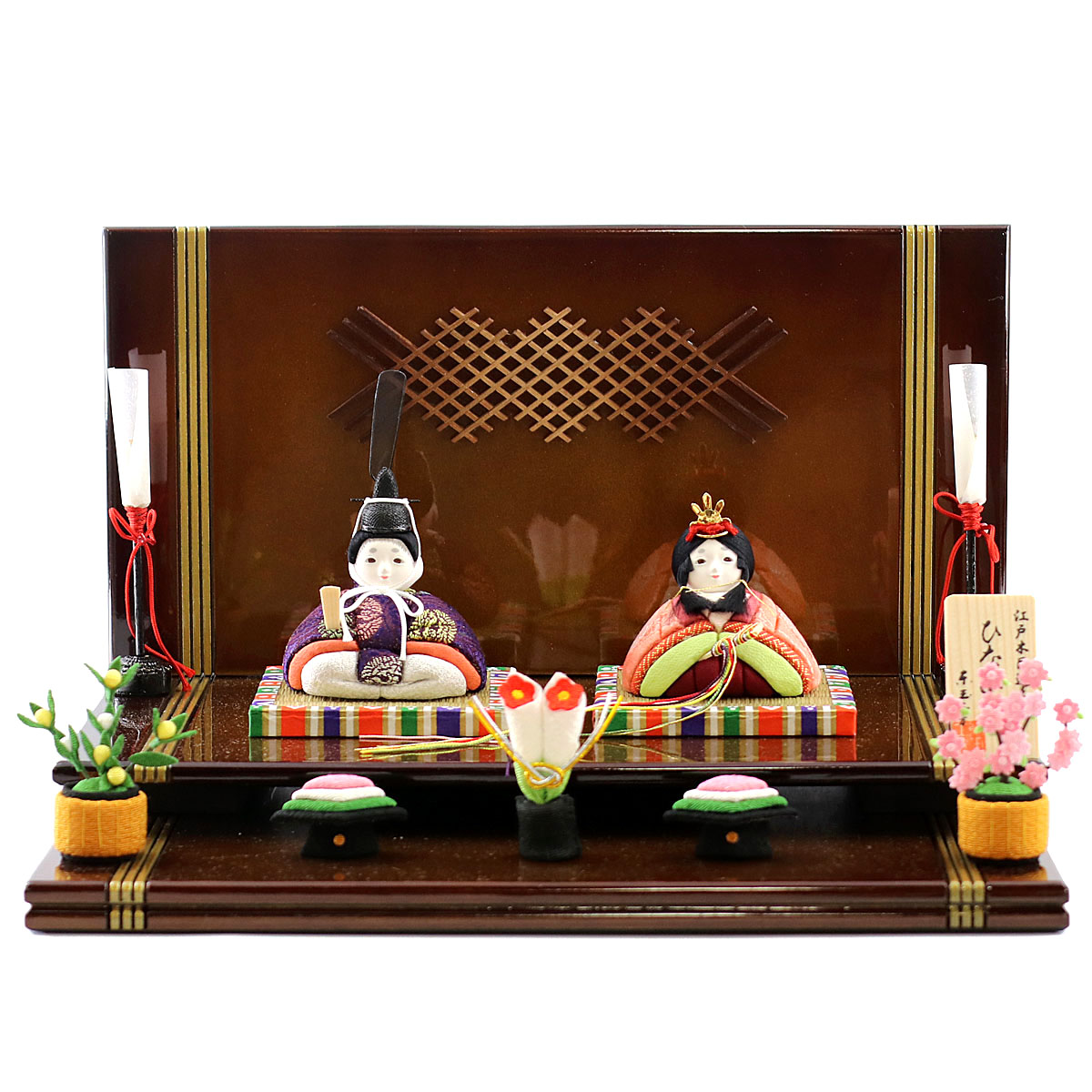 雛人形 コンパクト ミニ雛 東玉 木目込み 雛人形 送料無料 雛人形 お雛様 東玉 コンパクト おしゃれ 木目込み ひないろ 正絹 一重梅 木目込み 親王飾り 二段飾り台 茶ぼかし塗り Hntg Hi A 2dおひなさま お雛様 ひな人形 かわいい おしゃれ インテリア 雛 木目込人形飾り