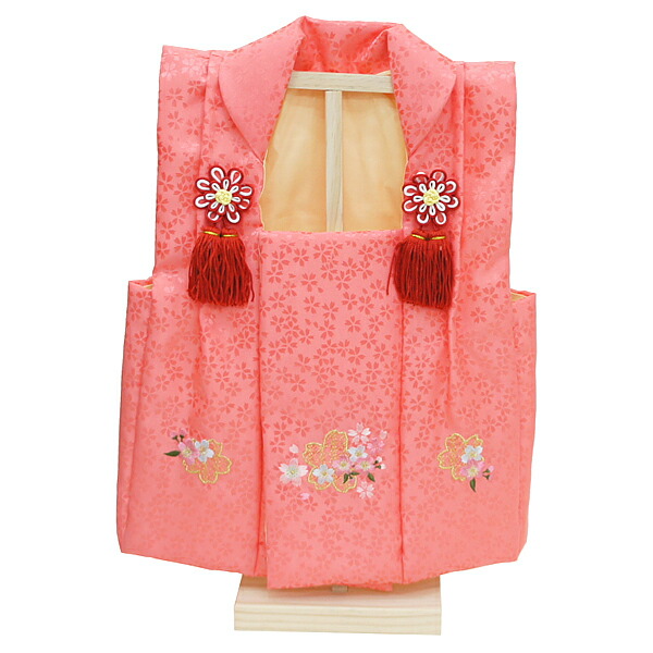 被布着 No.12 刺繍入り (濃い目のピンク) 飾り台付き　3640-09-003 HN-F-3640-09-003 被布着 お被布 被布 被布コート ひな祭り 桃の節句 七五三 雛人形 ひな人形 お雛様 おしゃれ かわいい 桃の節句 関連商品 ひな人形 雛人形 ひな祭り おひな様
