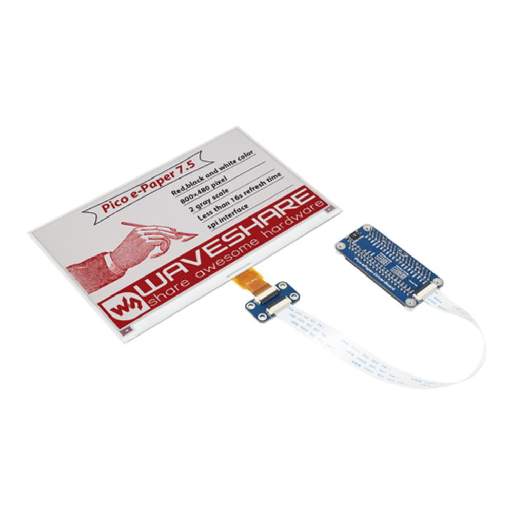 Waveshare Raspberry Pi Pico用7.5in陰電子調査報告Eインクディスプレイモジュール(赤/黒/白書きあらわす)【WAVESHARE-20129】[ラズベリーパリア犬 ラズパイ ピコ 夏休み 大まか修める 大まか仕立て上げる 陰電子仕立て上げる 小学生 中学生 高校生]