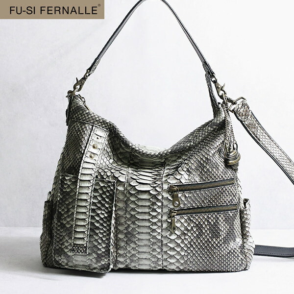 ダイヤモンドパイソン 蛇革 3way 2way ショルダーバッグ トートバッグ FU-SI FERNALLE フーシフェルナーレ 日本製 G.B PYTHON 12280 吉田淳 VREASON 金運 本革 革 レザー レディース メンズ 軽い ブランド おしゃれ 20代 30代 40代 50代 60代 70代