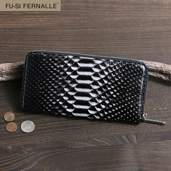 ダイヤモンドパイソン 蛇革 ラウンドファスナー 長財布 ギャルソンウォレット FU-SI FERNALLE フーシフェルナーレ 日本製 washed PYTHON 13331 レディース メンズ 吉田淳 VREASON 金運 本革 革 レザー 軽い ブランド 20代 30代 40代 50代 60代 70代｜こだわりの革 MARUYA selection 28,083円