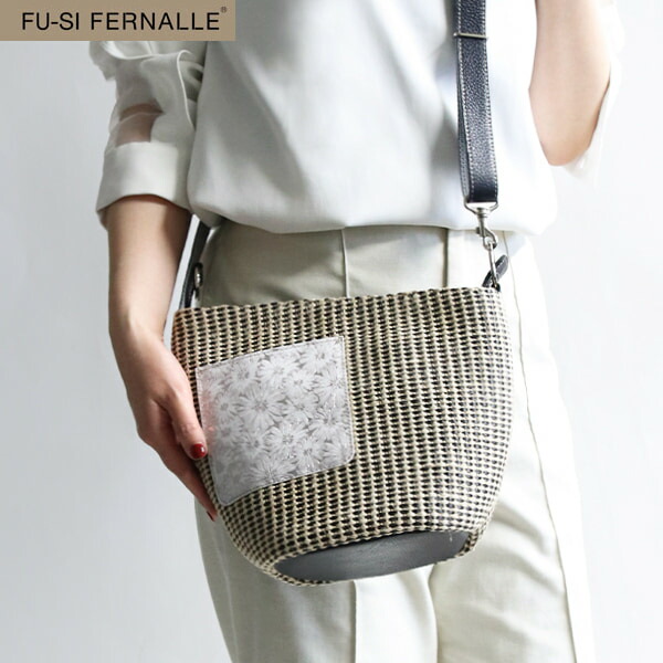 カゴバッグ ジュート コンビバッグ ショルダーバッグ 2way 牛革 FU-SI FERNALLE フーシフェルナーレ 日本製 POVIANO fusi33329p 手提げ 金 銀 花柄 花 人気 可愛い 本革 革 レザー 軽い ブランド おしゃれ 20代 30代 40代 50代 60代 70代|こだわりの革 MARUYA selection