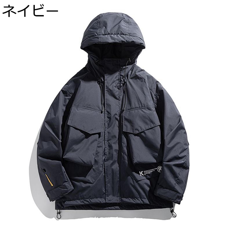 落ちこむ厚地の外套 メンズ レディース 冬服 防風性 防寒性 文字柄 刷り上げる カッコイイ 流行り物 日系 和風 ゆったり ベージュ 兄ちゃん 心地よい ボンネット付き添い人 普段着 お出掛け 旅する アウトドア 秋冬