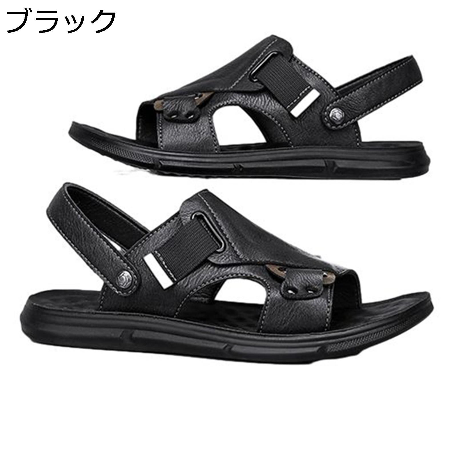 メンズ サンダル ビーチ 2way 外履き ドライバーサンダル アウトドアサンダル 外履き 防滑 幅広い 吸汗 クッション性 通気性 履き心地良 革 カジュアルシューズ コルクサンダル 社内履き 梅雨対策 大雨 台風