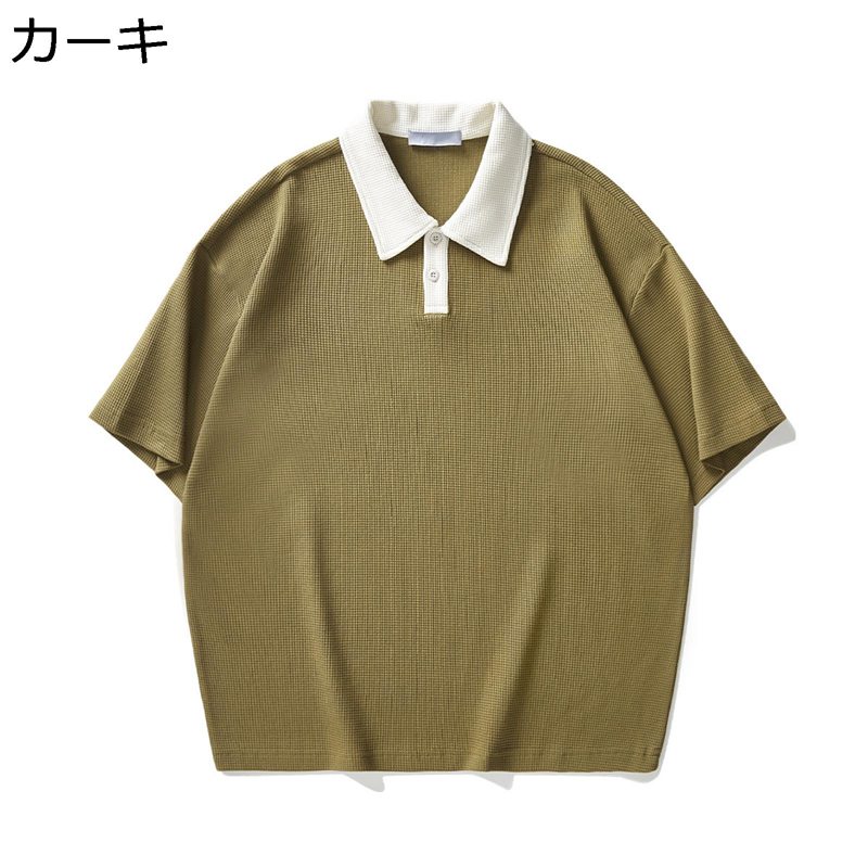 メンズ Tシャツ ポロシャツ 配色切替 半袖 ゴルフポロシャツ 無地 綿tシャツ 襟付き 夏 プルオーバー 吸汗透湿 速乾 ボタンダウン ビッグポロ半袖 伸縮性 ゆったり カッコいい Tシャツ 通勤用