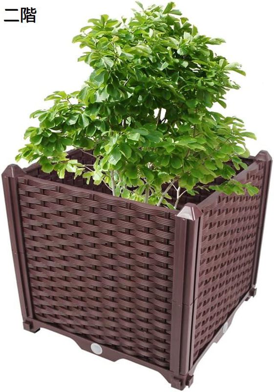 プランター 大型 組立式ガーデンボックス プラスチック 鉢植え入れ 花 植物 野菜 栽培 自由組立 プランター用品 ブラウン