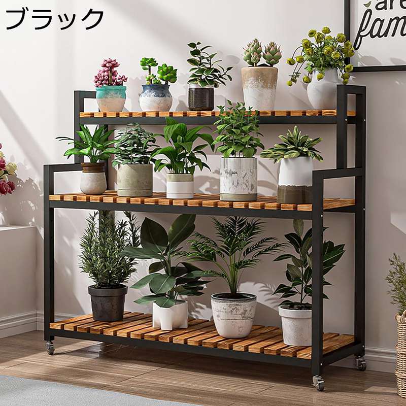 お花照明ランプ アイアン 3段 観葉草木 ガーデニング 棚 プランタースタンド 花台 室内\u0026戸外 プランターラック 白 黒いこと ガーデニング・農業-植木鉢・プランター-プランター