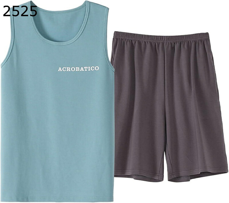 夏 パジャマ メンズ 袖なし ノースリーブtシャツ ショーパン 上下セット ルームウェア 2点セット コットン 丸首 気持ち良い 部屋着 寝巻き 薄手 涼しい 通気 吸湿 お風呂上り リラックス ワイド 大きいサイズ カジュアル