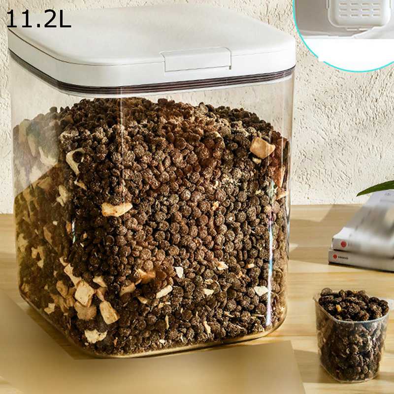 ペットフードストッカー ペットフード保存容器 ライスディスペンサー 密閉容器 猫 犬 餌 食品 透明可視化 玄米 米容器 省スペース 小型 飼料保管箱 ペットフード 収納ボックス 食品貯蔵タンク