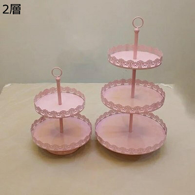 ケーキディスプレイスタンド ピンク デザートスタンド デザートラック フルーツスタンド お菓子皿 小物入れ 引っ越しプレゼント ティータイム 室内装飾収納 ゆめかわいい 北欧風 ケーキ台 ケーキトレー 贈り物