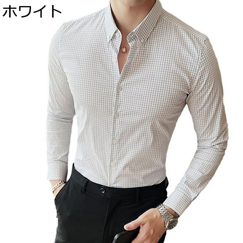 メンズシャツ 開襟シャツ 長袖 縞柄 ボタンダウン ストライプ 折り襟シャツ ビジネスシャツ ワイシャツ M~4XL 着心地いい 春 簡約 スレンダー オフィス スリム 通勤 日常 ハンサム トップス