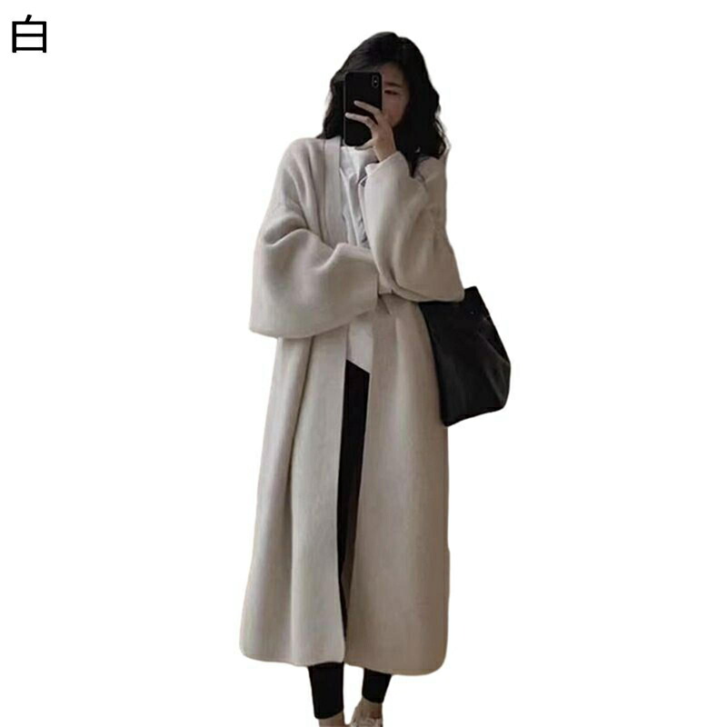 カーディガン ロング 丈長め 重ね着 レディース ニット あったか ショール 長袖 Vネック 無地 秋冬用 前開き スエット セーター アウター エレガント ファッション トップス ゆったり 通学 日常