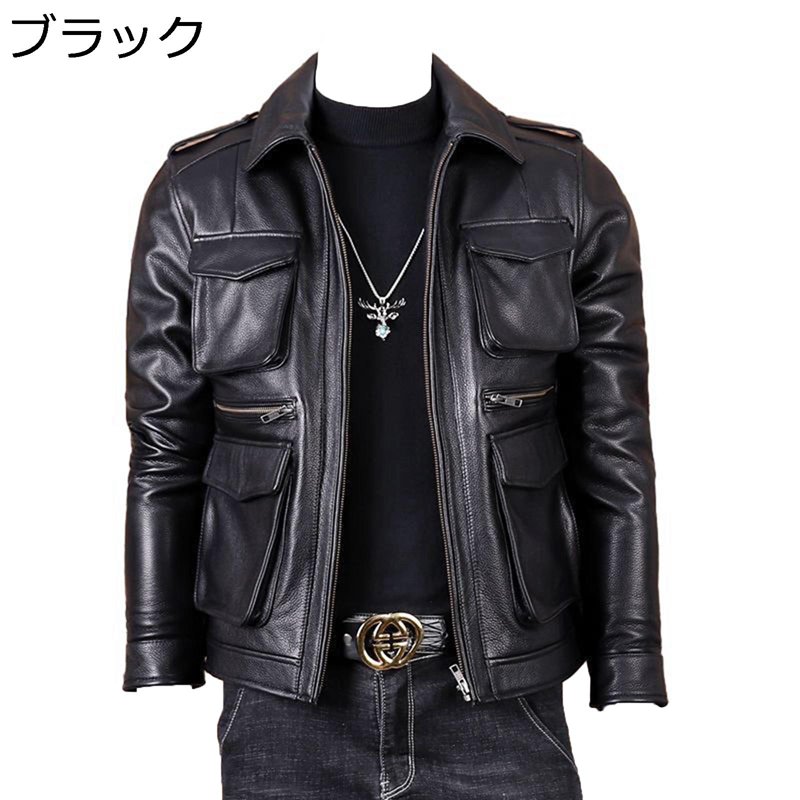 メンズ ライダースジャケット 革ジャン 上衣 心地好い レトロ PUなめし革上衣 防寒 防風 烏兎 ファスナー 上衣 かっこいい か細い 遊撃手丈 アウター