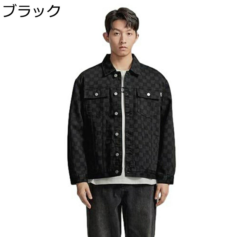 メンズ デニムジャケット ショート 長袖 折り襟 ボタン チェック柄 アメカジ 大きいサイズ ブルゾン デニムコート ジージャン Gジャン ストリート 秋冬用 アメカジ 防寒着 青少年 スタイリッシュ 外出