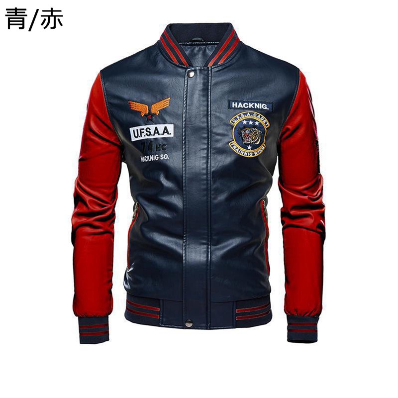 PUなめし革上衣 メンズ ライダースジャケット 自動二輪車 刺しゅう飾りつけ PUなめし革厚地の外套 防寒 保温 雨合羽 うつり変わり 表どおり系 か細い 着痩せ ジップアップ 普段着 お出かけ 自動二輪車 秋冬物
