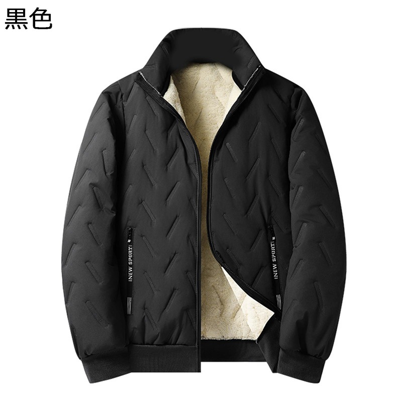 フリースボア ジップアップブルゾン 中綿ジャケット メンズコート メンズ 防寒服 冬服 秋服 モコモコ 大きいサイズ お父さん 中高年 起毛 スタジャン ジャンパー おしゃれ オフィス