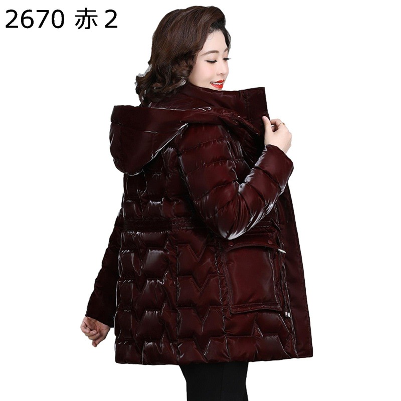 中綿ジャケット レディース ミドルコート 光沢感 コットンジャケット 長袖 中綿 綿服 婦人服 シニアアウター フード付き ウィンタージャケット アウトドア 上着 秋冬 中高年 母の日 50-70代