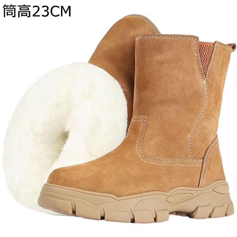 雪用 スノーブーツ トレッキングブーツ メンズ 裏ウール スエード 登山靴 大きいサイズ 雪対策 ミドルカット 防寒 ロングブーツ 歩きやすい 防水 屈曲性 ノンスリップ アウトドア キャンプ スキー 雪道