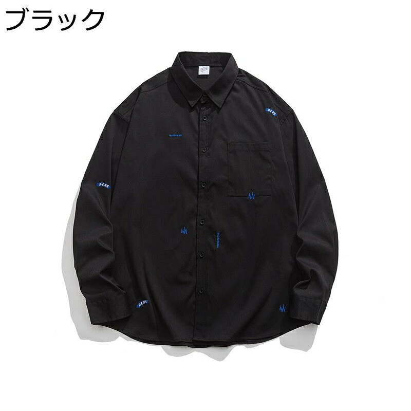 アメカジ 開襟プルオーバー 刺しゅう 心地好い 長袖プルオーバー メンズ 通年 名取り草打ち倒す 男女兼用 朦々たる 耐久性 透湿 通気性 大層らしい大いさ ゆったり ヴィンテージ風 韓国風 流行り物 アウトドア 旅する トップス-カジュアルシャツ-メンズファッション