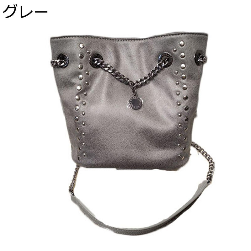 バッグ レディース 2way 本革 ショルダーバッグ トートバッグ レザー チェーン スタッズ付き 手提げ 斜めがけ 大容量 自立型 デザイン 地雷系 大きめ おしゃれ 軽量 小物整理 パーティー デート 女子会 14,408円