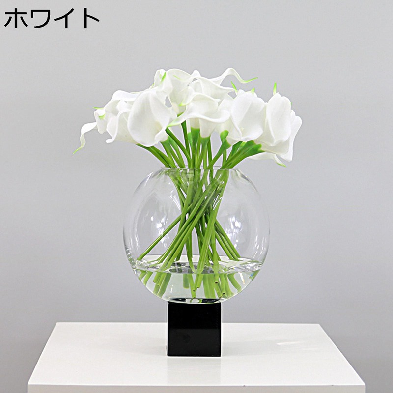 造花 インテリア クワイ花束 フラワーアレンジメント 枯れない花 ガラス花瓶付き お手入れ不要 玄関 ins風 繊細な葉 テーブル装飾花 ディスプレイ 店舗 美術館 デパート 新築 結婚式 パーティー