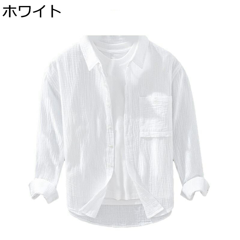 メンズ ワークシャツ 長袖 綿100 秋服 ボタンダウン 胸ポケット 襟付き ビックシルエット 軽量 耐摩耗 スタンドカラー 吸汗通気 モード系 かっこいい カジュアル 男女兼用 ストリート クール
