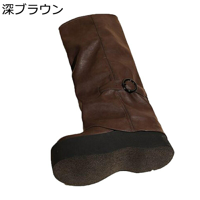 乗り尻ブーツ ロングブーツ レディース なめし革 厚底 （6-8コマーシャル） PU 膝丈 防寒 雨合羽 コンフォート 今めかしい 秋冬 渋谷 原宿 ゴスロリ キャラ 心地よい 軽さ 思わしい 卒式