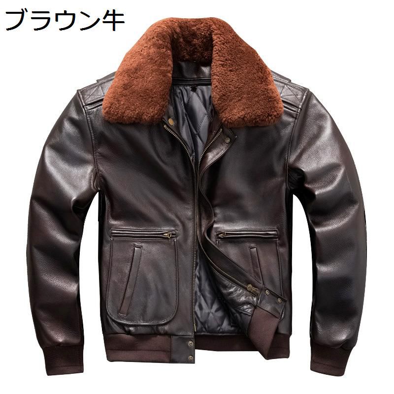 ライダースジャケット メンズ ファー襟 牛皮ジャン バイクジャケット 長袖 リアルレザー ブルゾン 細身 防風 防寒 スタンド パンク風 バイク系 おしゃれ ファッション 紳士服 春秋冬 大きいサイズ