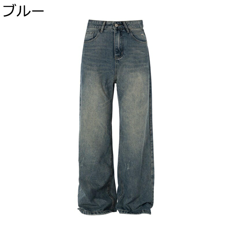 ジーンズ メンズ レディース ワイド デニムパンツ ヴィンテージ ヴィンテージ 大きいサイズ 秋冬 バギーパンツ ゆったり 体型カバー ルーズ カジュアル ウォッシュ加工 ストリートモード ハイストリート