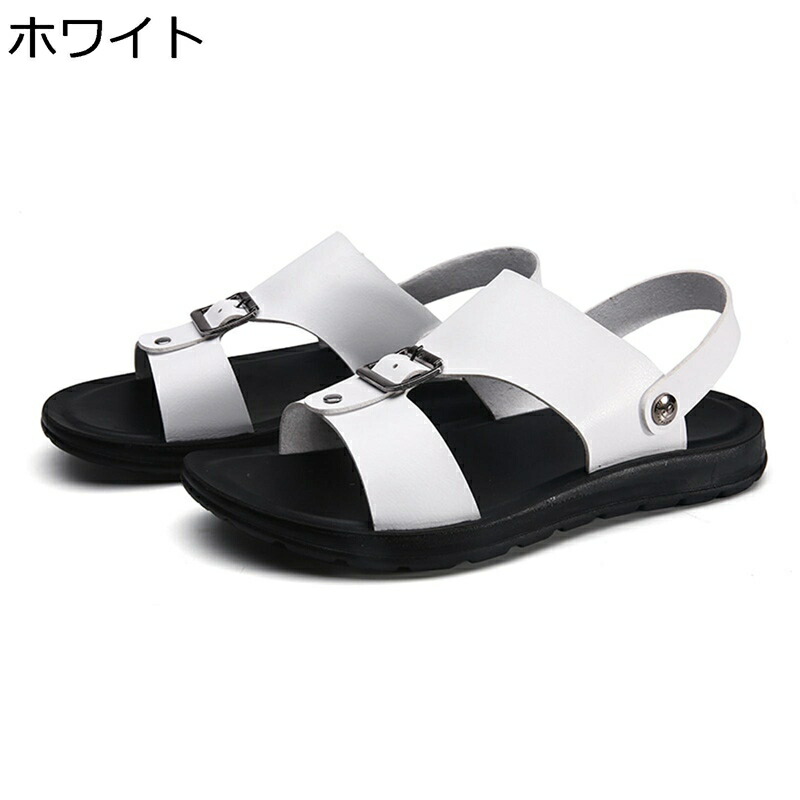革サンダル スポーツサンダル メンズ ビジネスサンダル 夏 ストラップ 2way レザー 防臭性 手作り 滑り止め 撥水性 蒸れない 旅行 カジュアル リーガル 海 ファッションサンダル 父へ 彼氏 ギフト
