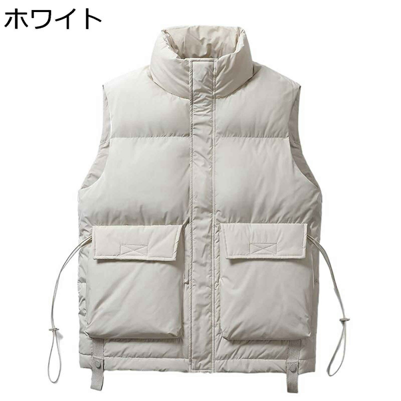 ベスト メンズ ダウンベスト 冬用ベスト ビッグサイズ ダウン 暖か 無地 秋冬 厚手 防寒性 保温性 カジュアル チョッキ 冬物 通勤 通学 ノースリーブダウンジャケット