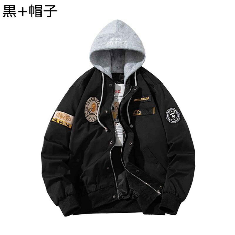 中綿/薄っぺら メンズ 飛行上衣 MA-1上衣 紋章飾りつけ 上衣 前掛け エムエーワン 防風保温 生あたたかい 秋冬 カジュアルアウター 体型覆いかぶせる デイリー 出かける 馬鹿でかい大きさ