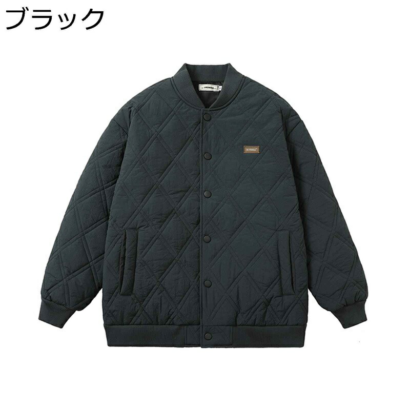 ダウンジャケット メンズ 防寒ウェア 冬服 キルティング コート 長袖 立ち襟 ライトジャケット ポケット付き ゆったり スタジャン トップス 冬服 コート 防寒ウェア スナップ 秋冬 ふわふわ