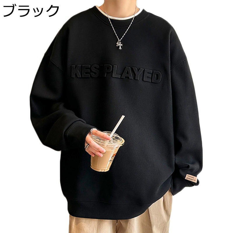 長袖パーカー フルオーバー メンズ クルーネック おおきいサイズ フェイクレイヤード 春 秋 体型パカー 着こなし Tシャツ 吸汗速乾 軽量 かっこいい ファッション 服 高校生 普段着 スポーツ