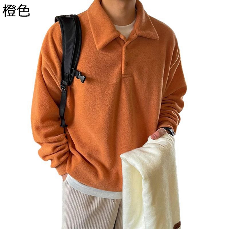 ポロシャツ トレーナー メンズ 長袖 プルオーバー 韓国風 厚手 秋冬 保温 防寒 防風 カジュアル 大きいサイズ 無地 コート ゆったり 体型カバー パーカー スポーツ フーディ トップス