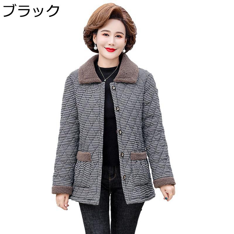 成人女性服 キルティング厚地の外套 襟あり 上衣 保温防寒 朦々たる 生あたたかい 裏起毛 アウター おおきい大きさ レディース 心地好い 母へ お生まれ落ちる日差し上げ物 厚地の外套 上衣 秋冬春