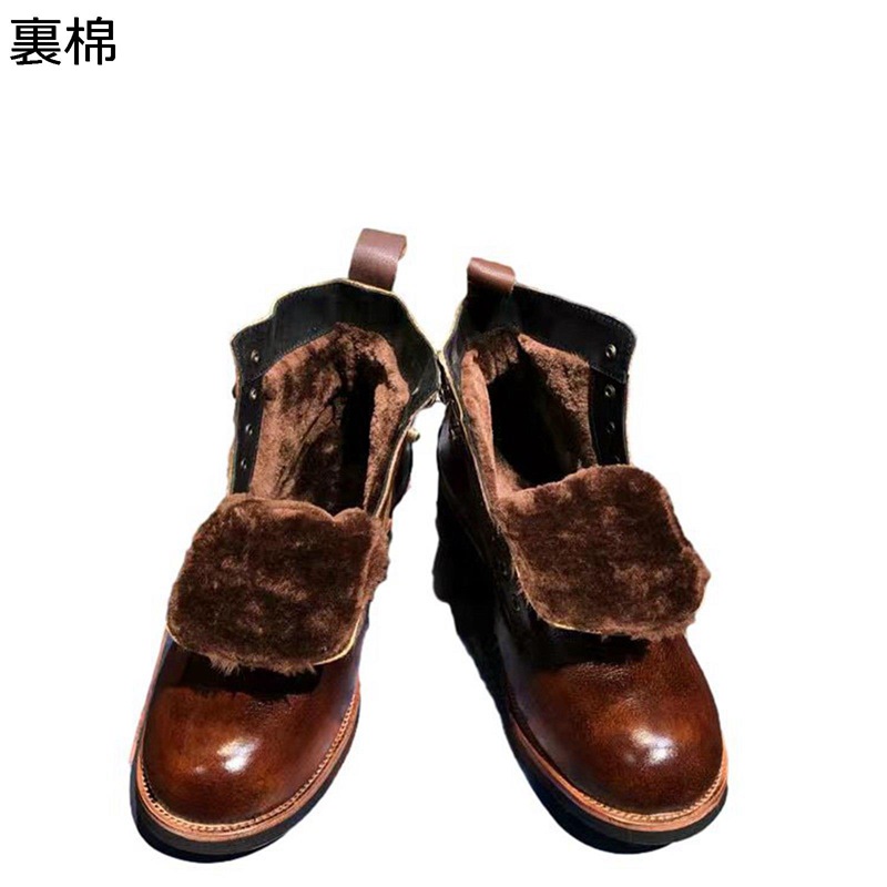 メンズ ショートブーツ レースアップ ワークブーツ 切り替え レトロ 秋冬 ハイカット 短靴 暖かい レザー 防寒 プレーントゥ 防滑 シンプル ハンドメイド イタリア風 カジュアル ビジネス 大きいサイズ