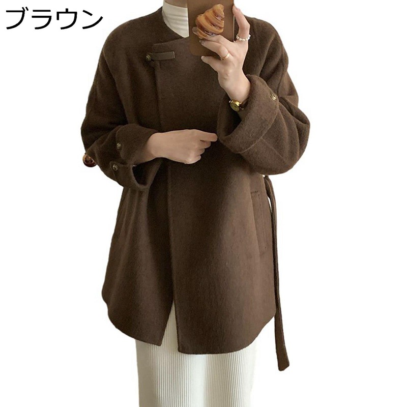 ラシャ厚地の外套 レディース トレンチコート 冬物 秋着 変則的 胴締め付き添い人 ゆったり 着心地の好いたらしい 防寒 防風 朦朦たる 今めかしい 通い通学 カジュアルアウター 分かりやすい 会社企業 普段着 コート・ジャケット-レディースファッション