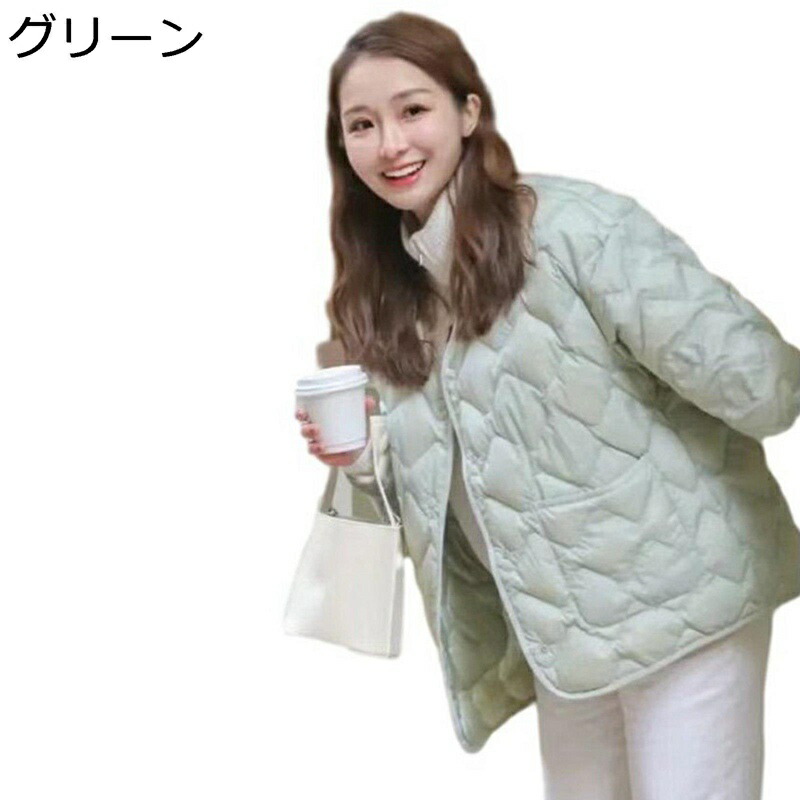 ジャケット ダウン レディース Vネック 長袖 大きいサイズ 軽量 柔らかい 選べる2タイプ コート 中綿ジャケット 防寒ジャケット 暖かい レディースファッション 通勤 カジュアル